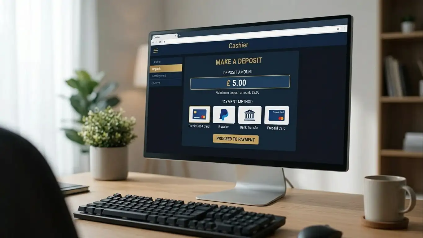 Desktop showing bet365 website with payment method options and deposit screen