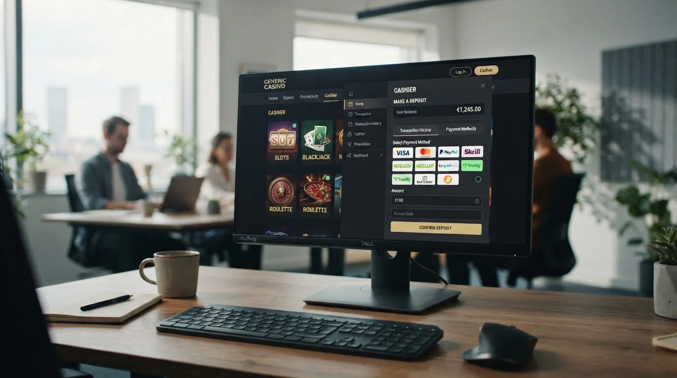 Desktop screen showing bet365 casino lobby with payment methods panel