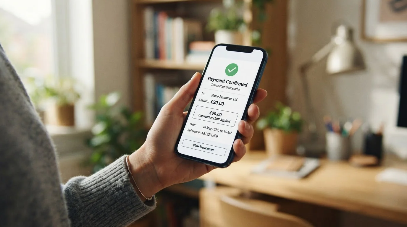 Mobile phone displaying Boku payment confirmation with £30 transaction limit