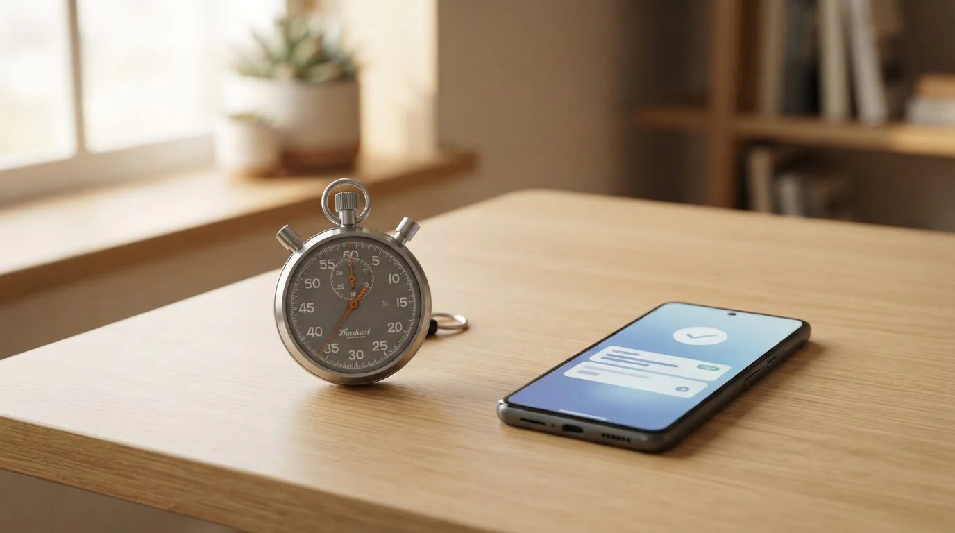 Stopwatch showing fast casino withdrawal time with Open Banking payment notification