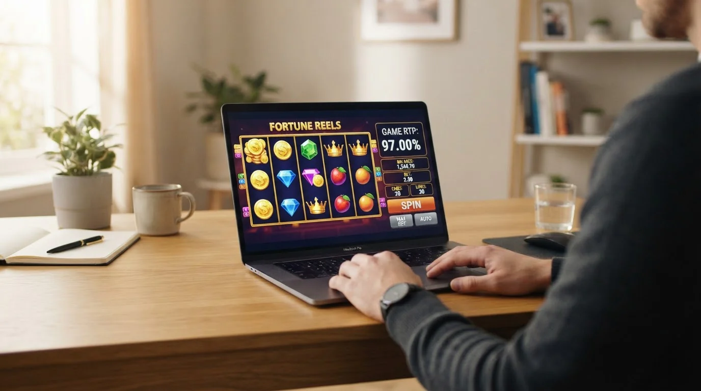 High-RTP slot game showing 97% return percentage display