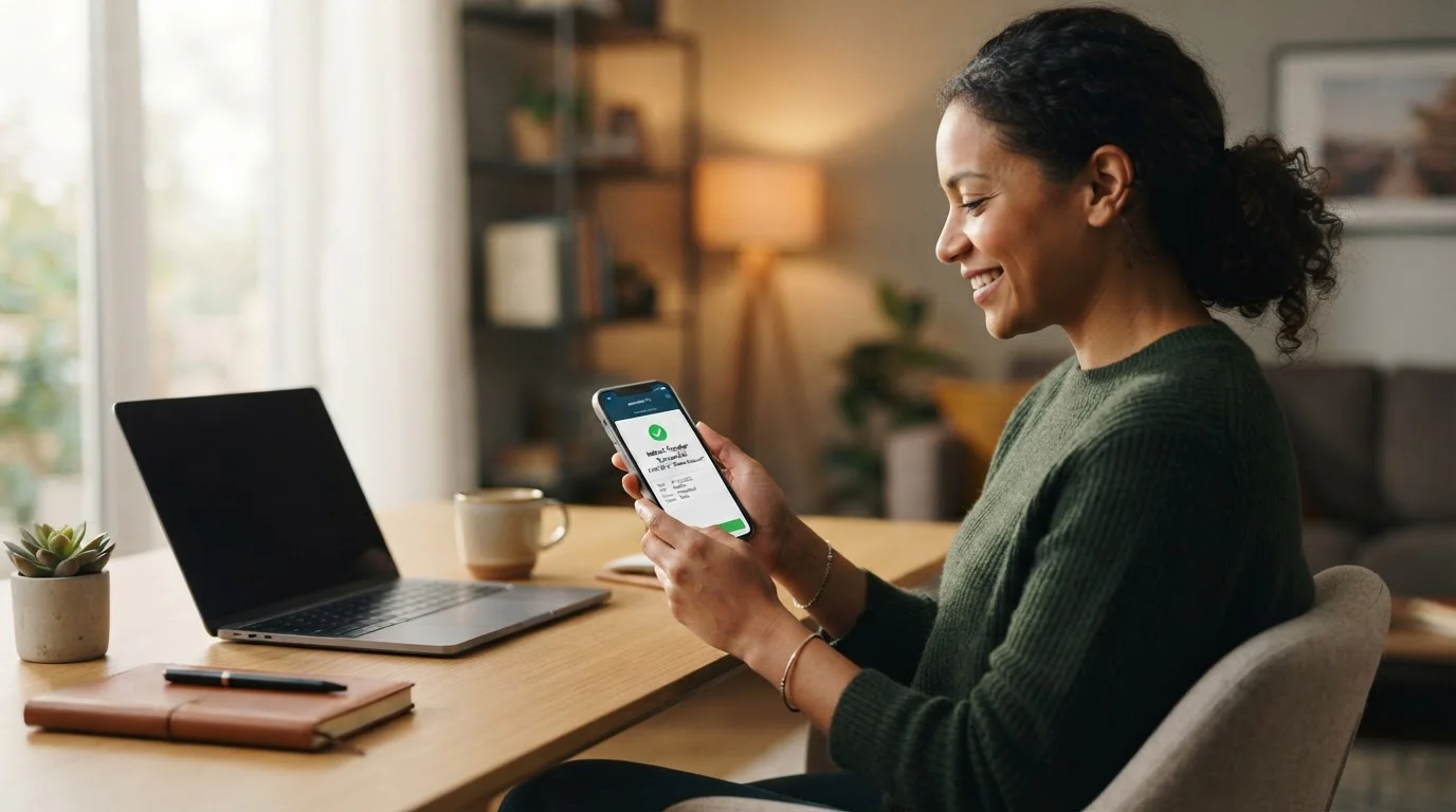 UK casino player approving instant bank transfer payment on mobile banking app