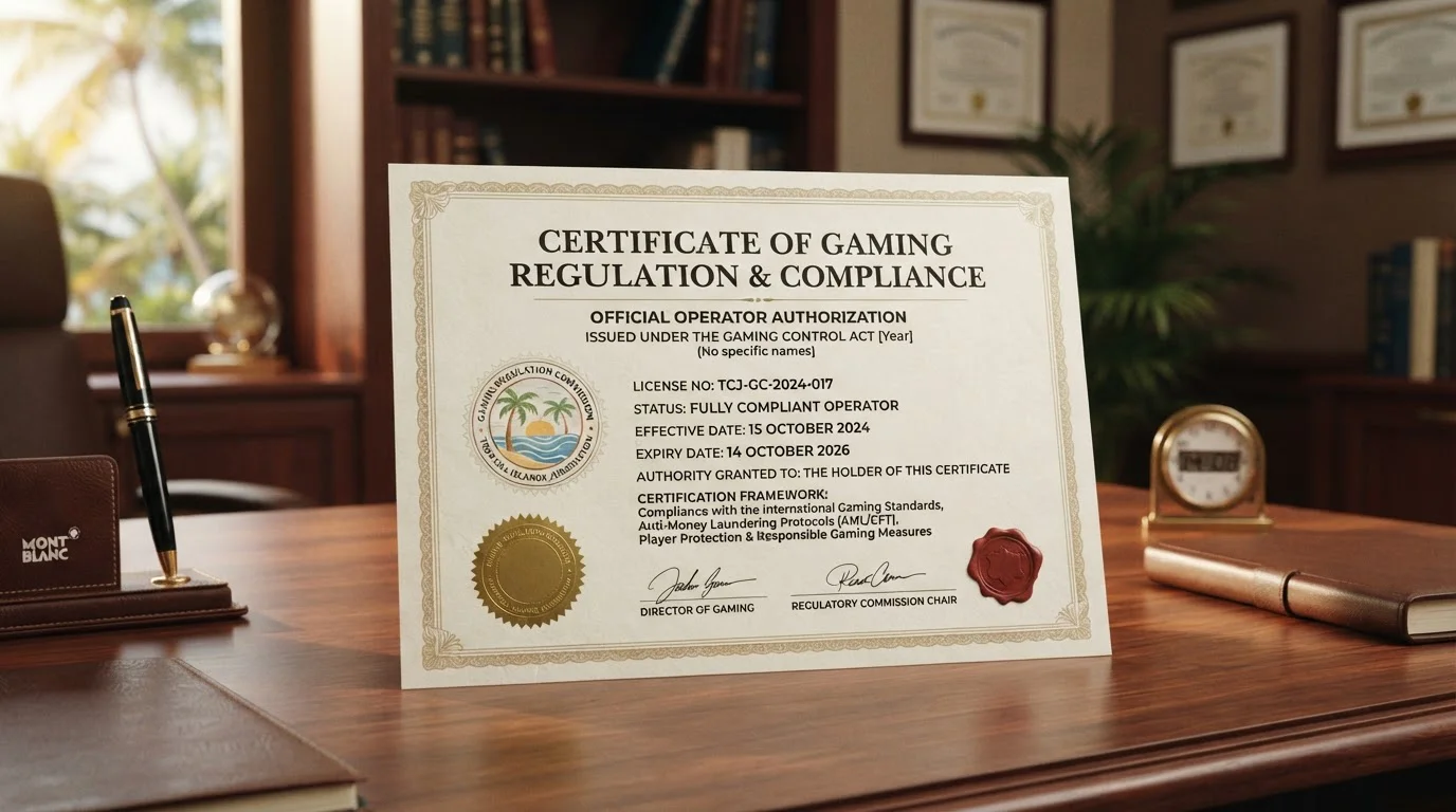 Offshore casino licence documentation with Curaçao gaming authority seal