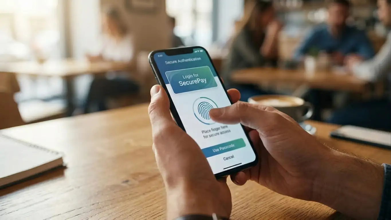 Person using mobile banking app to authorise casino deposit via Open Banking