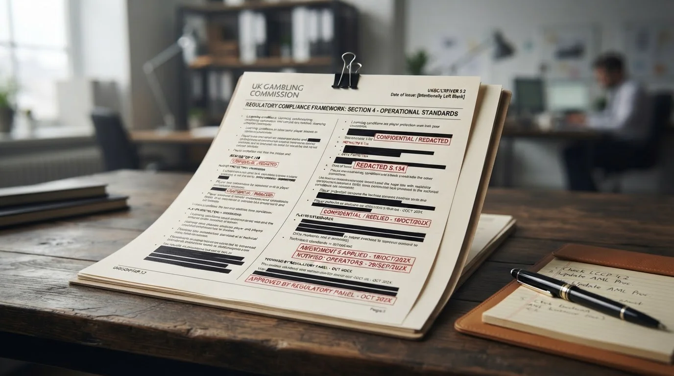 UK Gambling Commission regulatory document with payment method compliance framework