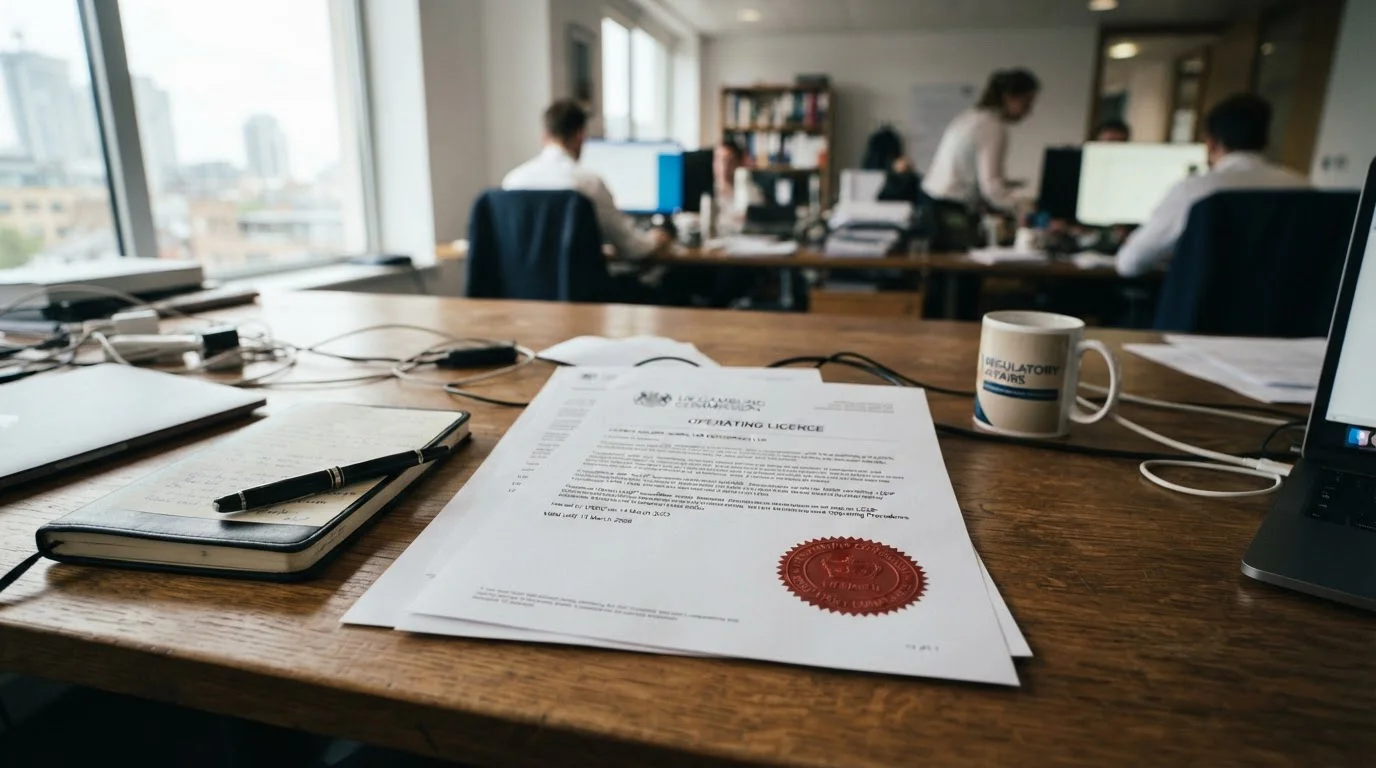 UKGC licence document showing regulatory compliance requirements