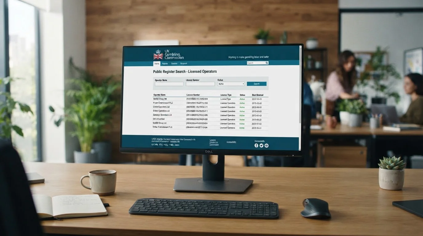 UK Gambling Commission licence verification on official register website