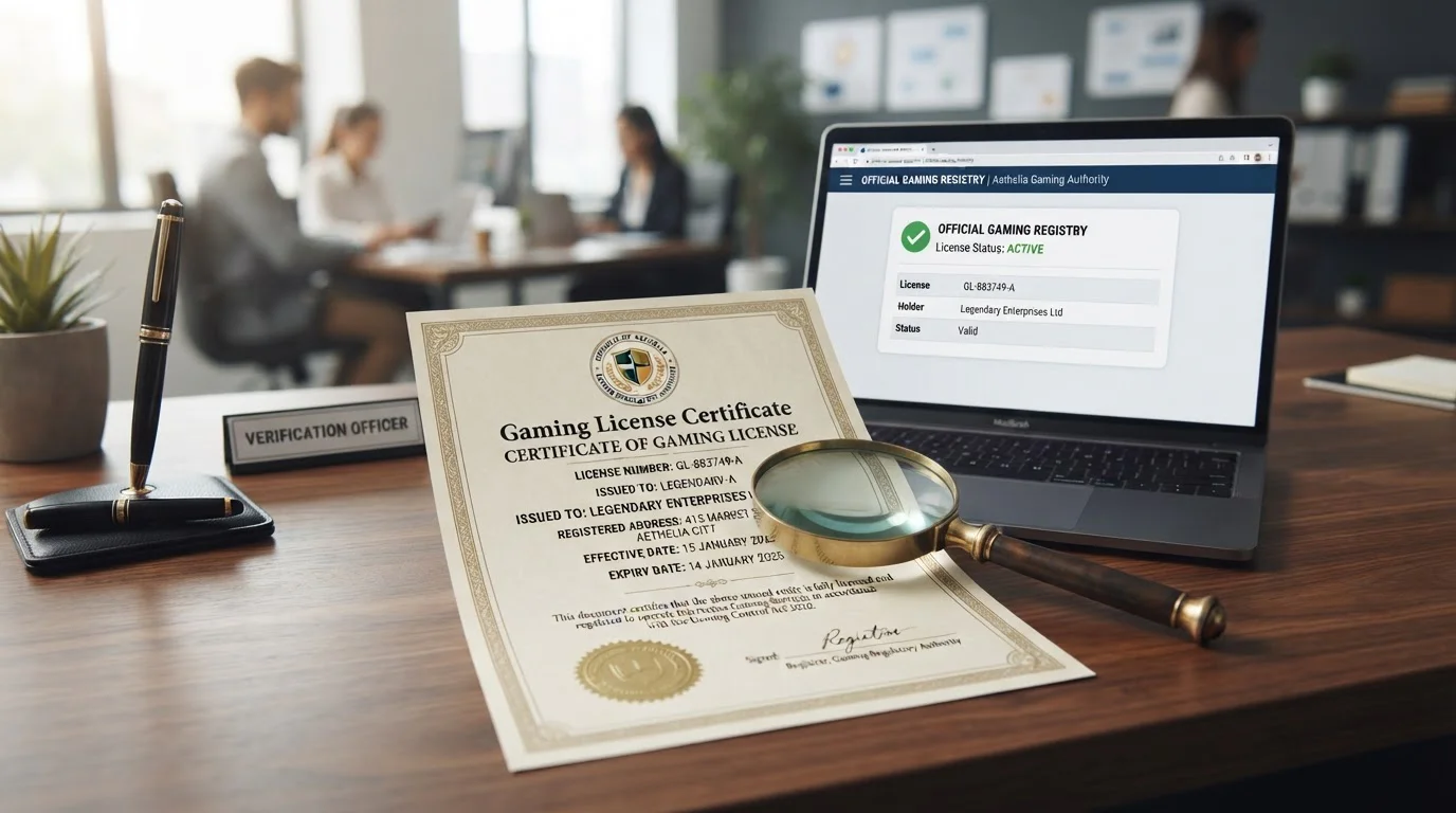 UK Gambling Commission licence certificate document