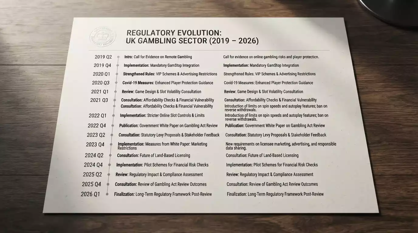UK Gambling Commission licence document and regulatory timeline