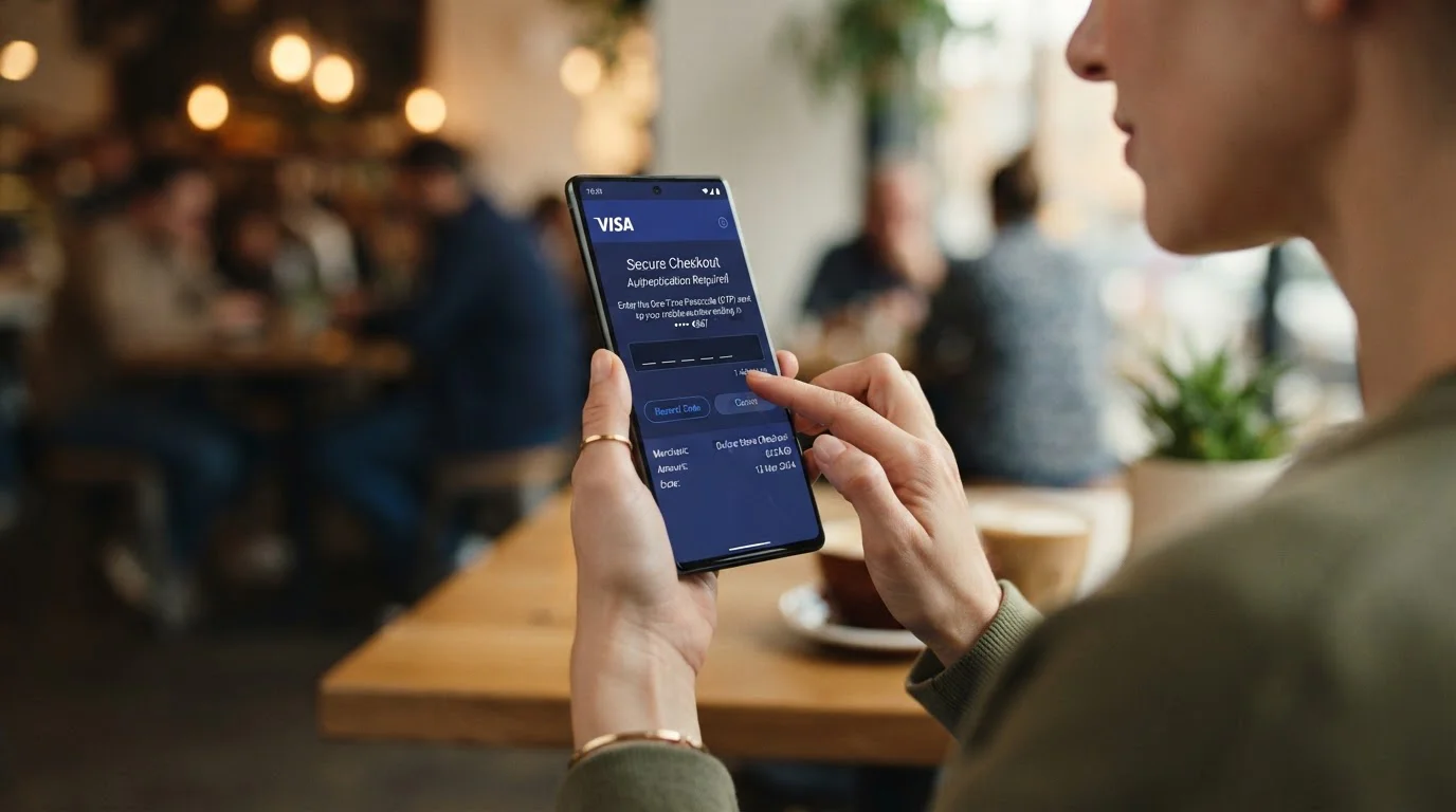 Mobile phone showing 3D Secure authentication screen during casino deposit