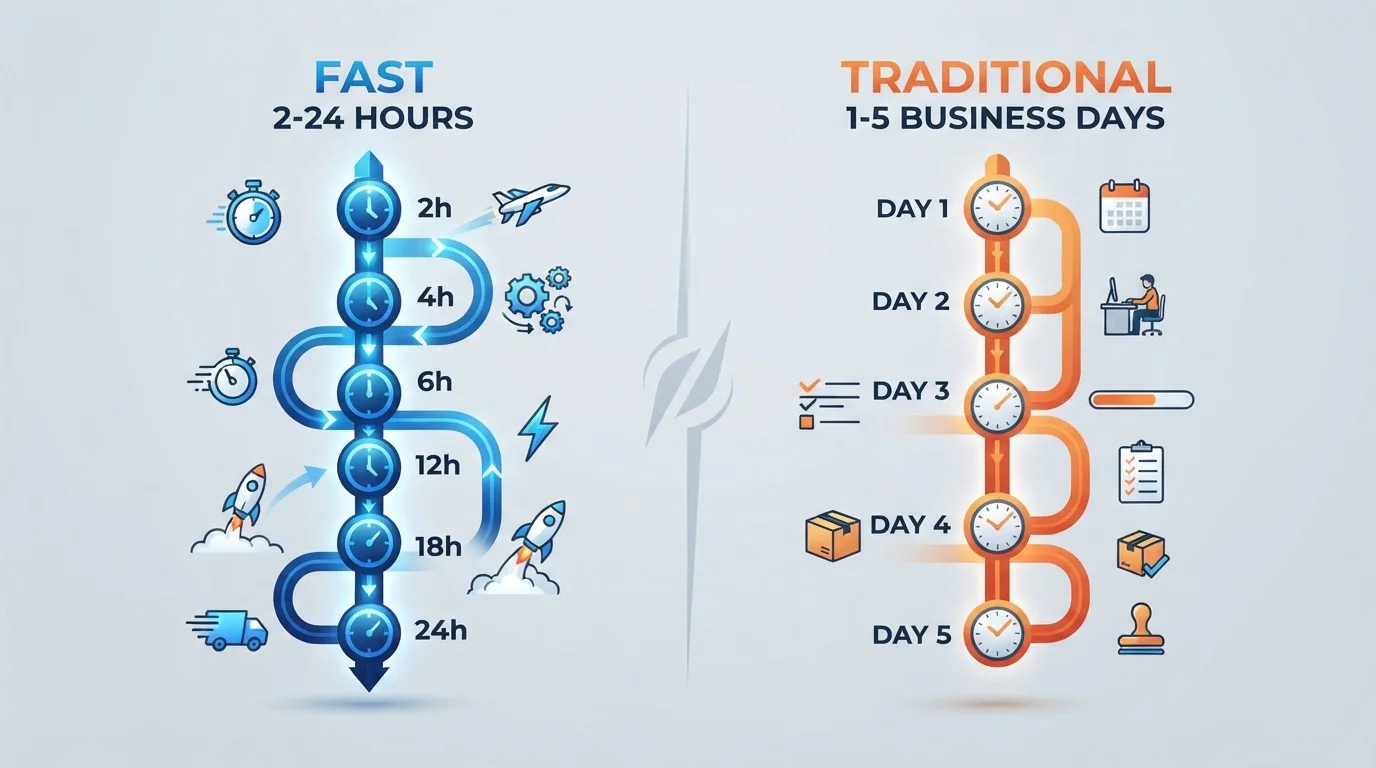 Visa Fast Funds technology enabling near-instant card withdrawal compared to standard processing